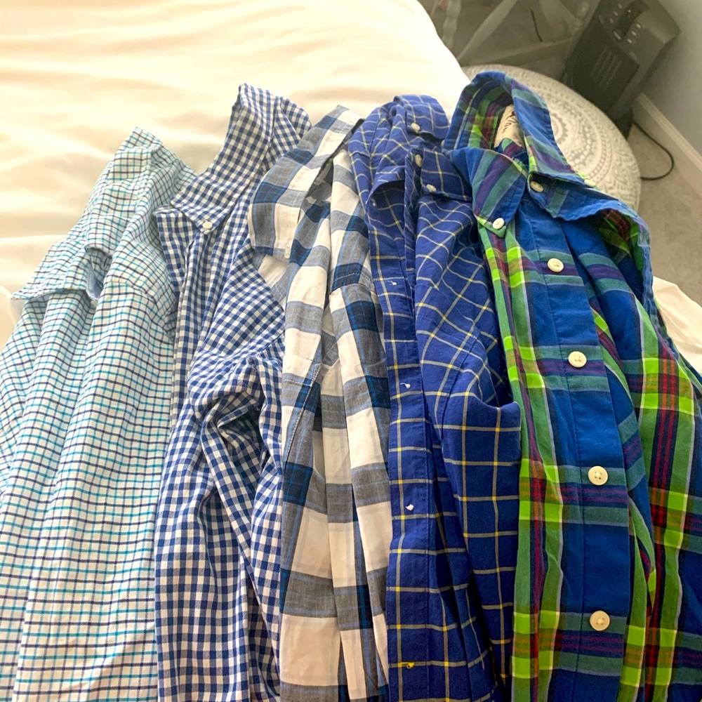 Lot of 5 medium Boys/Men’s button down Shirts Polo American Eagle Hollister.